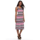 Women's Croft & Barrow&reg; Smocked Challis Dress, Size: Medium, Med Pink