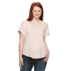 Juniors' Plus Size Mudd&reg; Pleated-yoke Tee, Girl's, Size: 2xl, Brt Pink