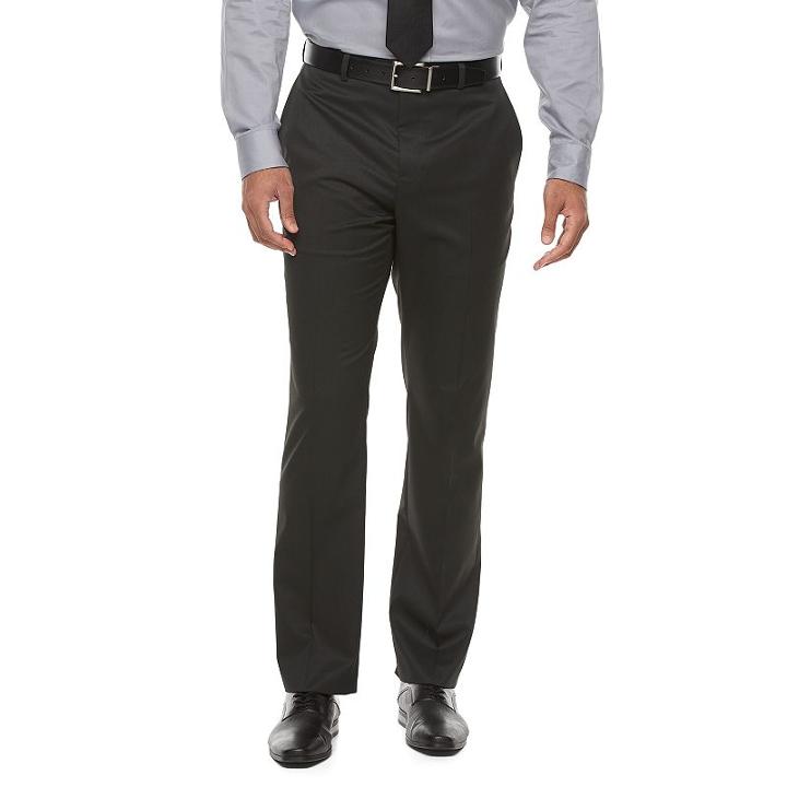 Men's Apt. 9&reg; Extra-slim Fit Stretch Flat-front Suit Pants, Size: 33x32, Black