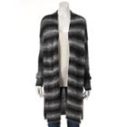 Women's Sonoma Goods For Life&trade; Striped Flyaway Cardigan, Size: Medium, Dark Grey