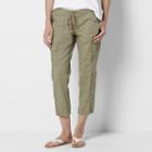 Petite Size Sonoma Goods For Life&trade; Beachy Linen Blend Capris, Women's, Size: 4 Petite, Green