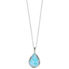 Tori Hill Sterling Silver Blue Glass & Marcasite Teardrop Pendant, Women's, Size: 18