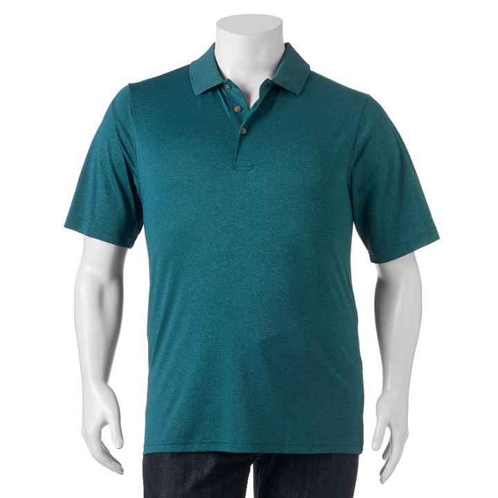 Big & Tall Grand Slam Classic-fit Heather Performance Golf Polo, Men's, Size: 3xb, Green Oth