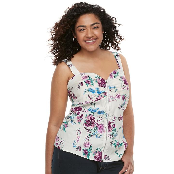 Juniors' Plus Size Liberty Love Floral Bustier Top, Teens, Size: 3xl, Natural