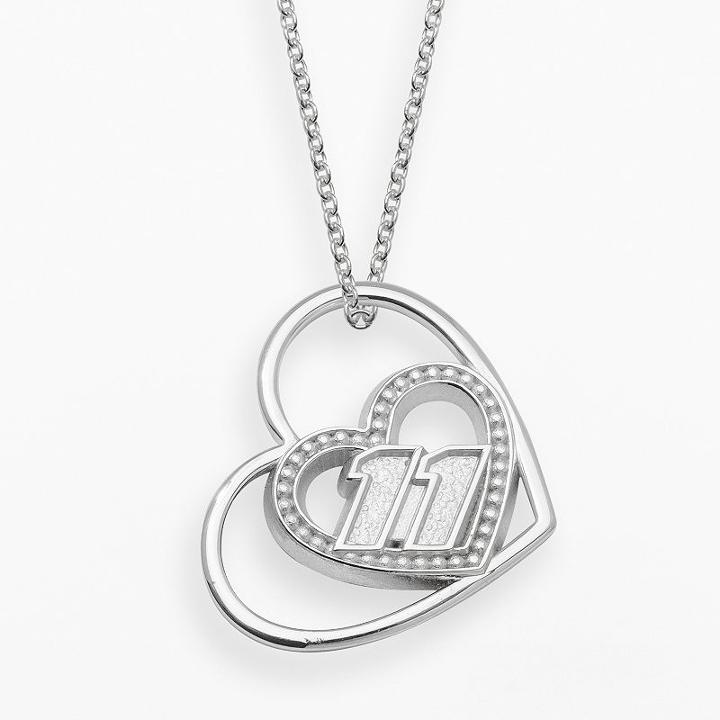 Insignia Collection Nascar Denny Hamlin Sterling Silver 11 Heart Pendant, Women's, Size: 18, Grey