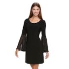 Women's Msk Lattice Shift Dress, Size: Small, Black