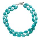 Sterling Silver Simulated Turquoise Beaded Multistrand Necklace, Women's, Size: 17, Blue