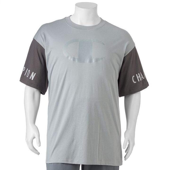 Big & Tall Champion Modern-fit Colorblock Gel Logo Tee, Men's, Size: 2xb, Grey