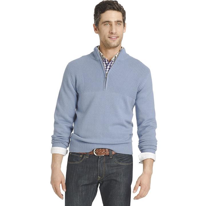 Men's Izod Hyannis Classic-fit Quarter-zip Sweater, Size: Small, Blue Other
