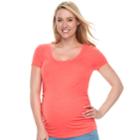 Maternity A:glow Ruched Scoopneck Tee, Women's, Size: S-mat, Med Orange