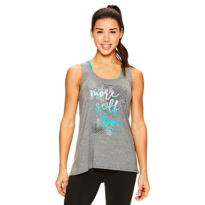 Women's Gaiam Harmony Graphic-print Yoga Tank, Size: Small, White