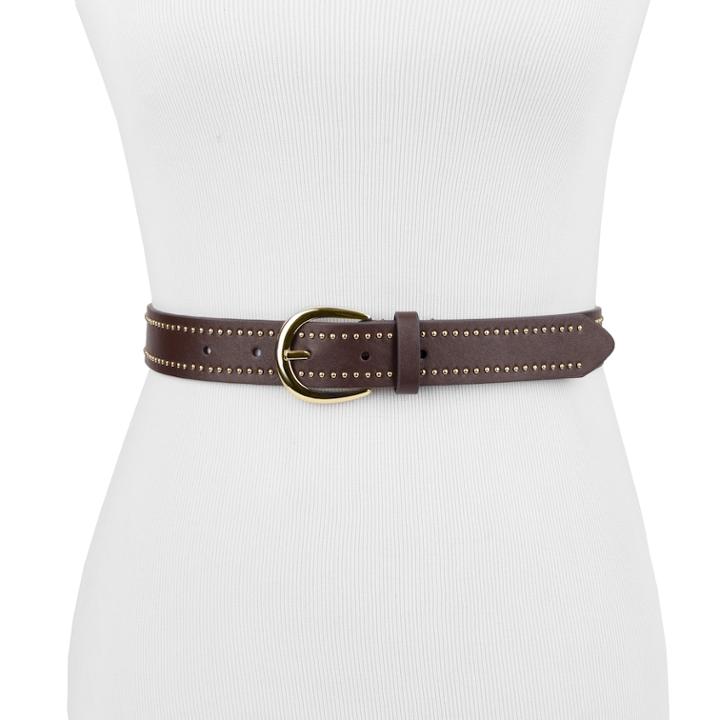 Women's Chaps Micro Stud Belt, Size: Large, Brown