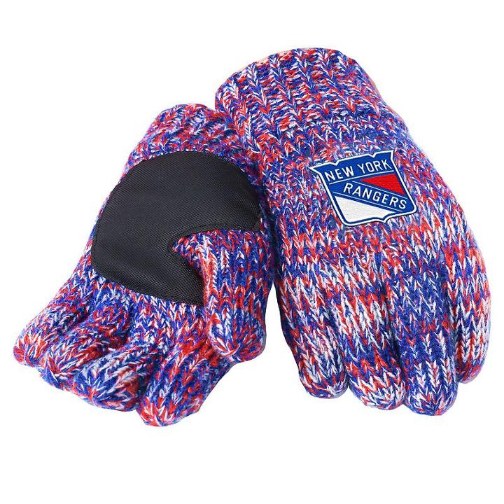 Forever Collectibles, Adult New York Rangers Peak Gloves, Multicolor