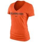 Women's Nike Oklahoma State Cowboys Wordmark V-neck Tee, Size: Large, Orange