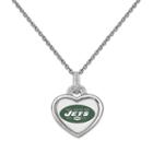 New York Jets Heart Pendant Necklace, Women's, Size: 18, White