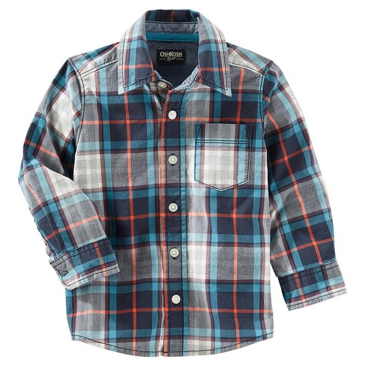 Boys 4-12 Oshkosh B'gosh Plaid Button Down Shirt, Size: 12, Ovrfl Oth