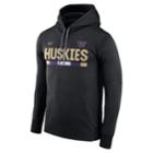 Men's Nike Washington Huskies Therma-fit Hoodie, Size: Xxl, Black