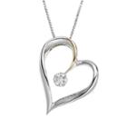 Wishes & Dreams By Leeza Gibbons Diamond Accent Sterling Silver & 10k Gold Two Tone Heart Pendant, Women's, White