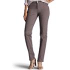 Petite Lee All Day Relaxed Straight-leg Twill Mid-rise Pants, Women's, Size: 14p-short, Dark Grey