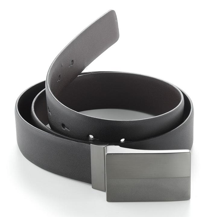 Apt. 9&reg; Reversible Plaque Leather Belt, Men's, Size: 40, Black