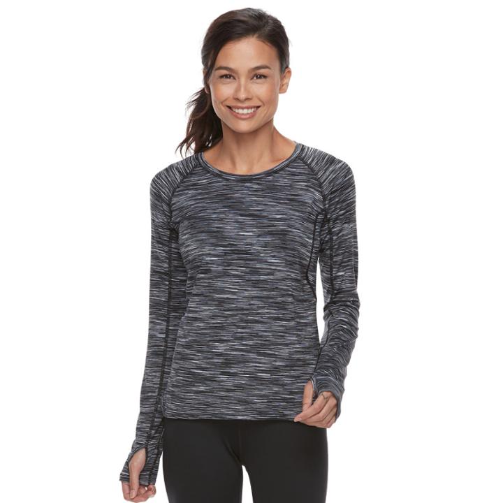 Petite Tek Gear Marbled Athletic Tee, Women's, Size: M Petite, Turquoise/blue (turq/aqua)