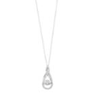 10k White Gold 1/4 Carat T.w. Diamond Twisted Pendant Necklace, Women's, Size: 18