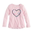 Girls 4-10 Jumping Beans&reg; Embellished Hi Low Graphic Tee, Size: 5, Brt Pink