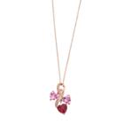 14k Rose Gold Over Silver Lab-created Ruby & Lab-created Pink Sapphire Infinity Heart Pendant Necklace, Women's, Size: 18, Red