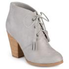 Journee Collection Wen Women's Lace-up Ankle Boots, Girl's, Size: Medium (10), Grey