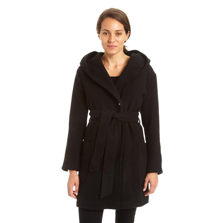 Women's Excelled Hooded Wrap Jacket, Size: Small, Black