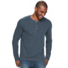 Men's Sonoma Goods For Life&trade; Slim-fit Garment-dyed Slubbed Henley, Size: Xl, Med Blue