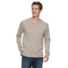Men Apt. 9&reg; Wool-blend Merino V-neck Sweater, Size: Medium, Med Beige