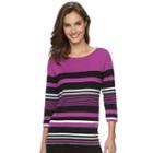 Women's Croft & Barrow&reg; Embellished Boatneck Tee, Size: Large, Med Purple