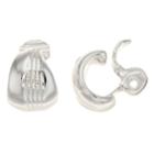Napier Textured Silver Tone Hoop Clip On Earrings, Women's