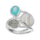 Olive & Ivy Mother-of-pearl, Labradorite & Simulated Aquamarine Ring, Women's, Size: 8, Blue