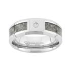 Diamond Accent Stainless Steel And Carbon Fiber Wedding Band - Men, Size: 7, Grey