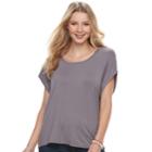 Juniors' Miss Chievous Drape-back Tee, Teens, Size: Small, Brt Purple