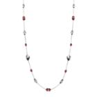 Jet Beaded Long Necklace, Women's, Red