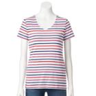 Women's Croft & Barrow® Essential V-neck Tee, Size: Xl, White