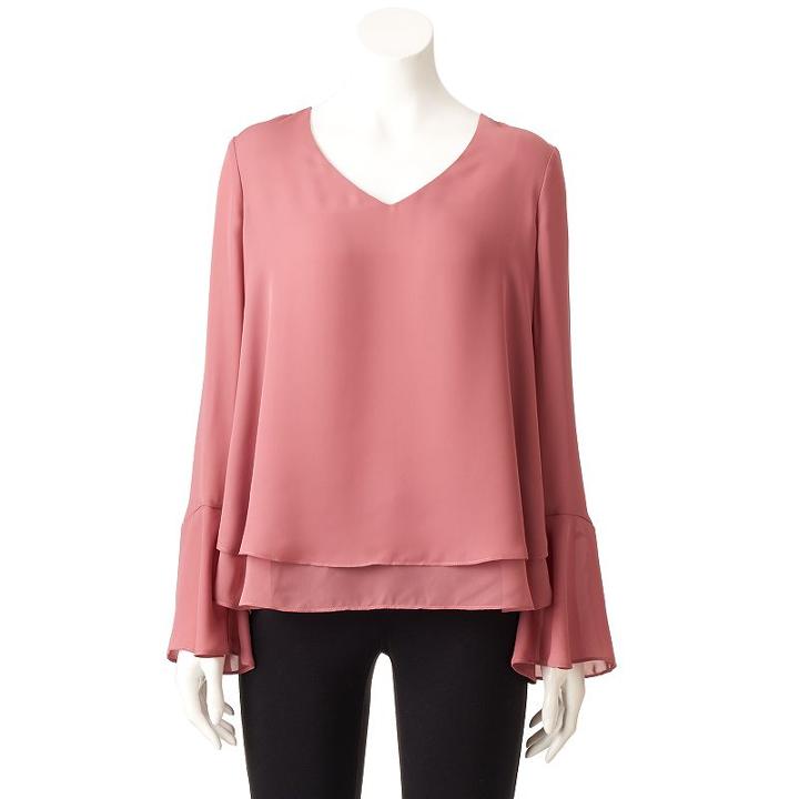 Women's Lc Lauren Conrad Layered Top, Size: Xxl, Med Pink