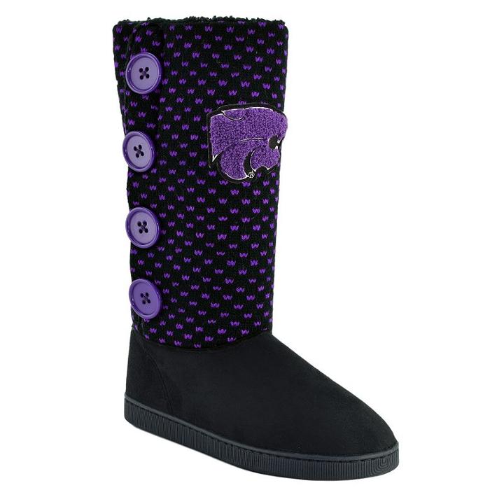Women's Kansas State Wildcats Button Boots, Size: Small, Black