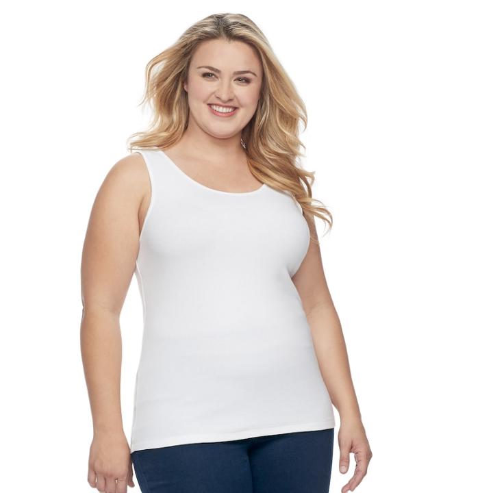 Plus Size Sonoma Goods For Life&trade; Layering Tank, Women's, Size: 1xl, White