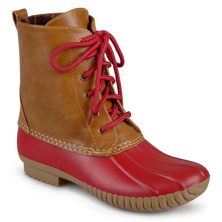 Journee Collection Rada Women's Water-resistant Duck Boots, Girl's, Size: Medium (8.5), Red