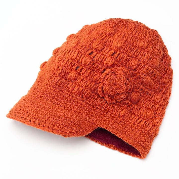 Sijll Flower Bill Wool Hat, Women's, Red