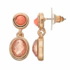 Napier Pink Oval Drop Earrings, Women's, Orange