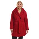 Plus Size Excelled Hooded Wrap Jacket, Women's, Size: 1xl, Red