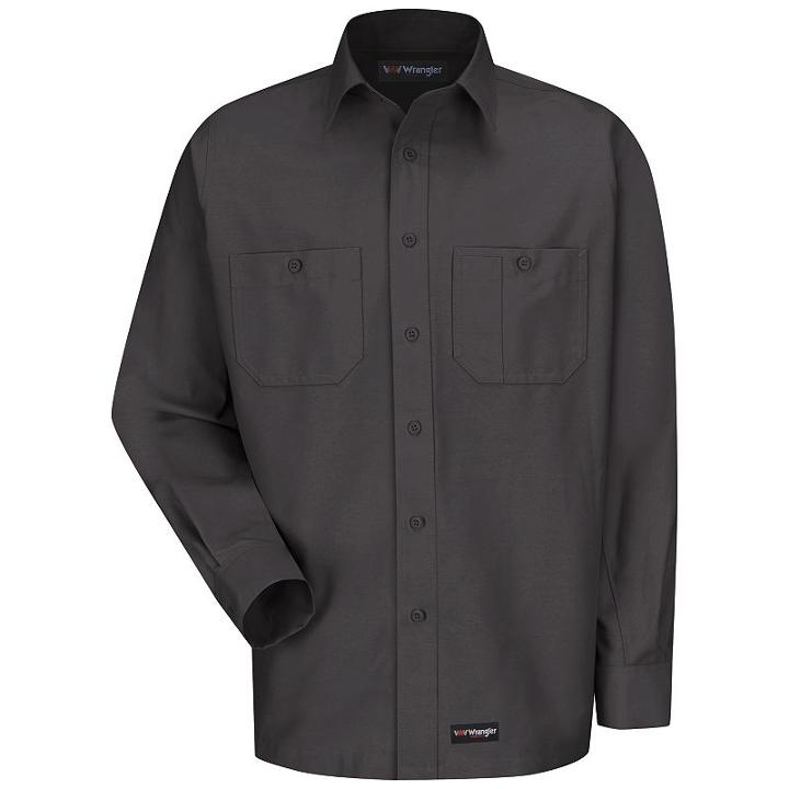 Men's Wrangler Workwear Work Shirt, Size: Xl, Grey