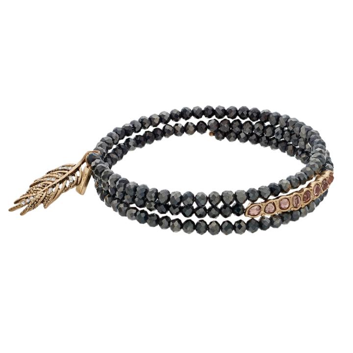 Simply Vera Vera Wang Beaded Coil Charm Bracelet, Women's, Pink