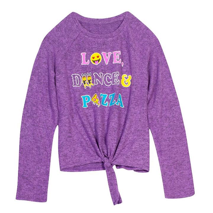 Girls 7-16 Harper & Elliott Tie-front Hatchi Graphic Tee, Size: Xs, Brt Purple
