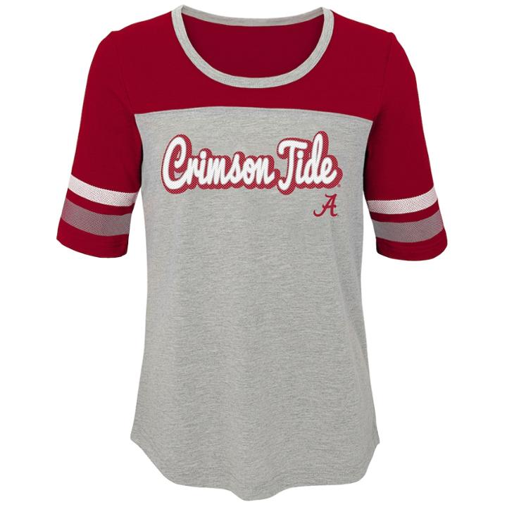 Girls 7-16 Alabama Crimson Tide Fan-tastic Tee, Size: L 14, Grey